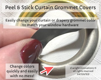 Peel & Stick Curtain/Drapery Grommet Covers - Easily Change the Color of Your Curtain Panel Grommets to Match Your Curtain Rod - Set of 16