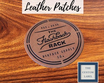 100 Leather Labels/Patches - Sew on - Iron On - Brown or Black - Made in USA