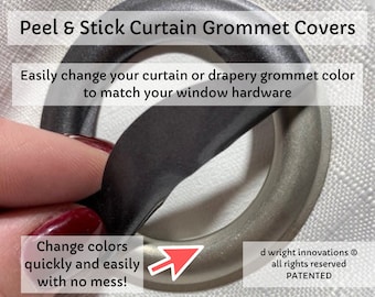 Peel & Stick Curtain/Drapery Grommet Covers - Easily Change the Color of Your Curtain Panel Grommets to Match Your Curtain Rod - Set of 16