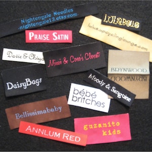 200 Custom Woven Labels Fashion Brand Labels High Density Woven Clothing Labels Sewing Tags TEXT ONLY image 3