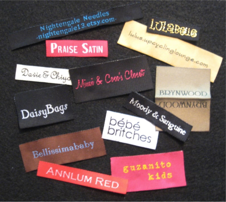 200 Custom Woven Labels Fashion Brand Labels High Density Woven Clothing Labels Sewing Tags TEXT ONLY image 3