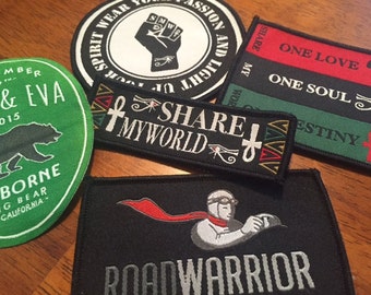 10 Custom Patches - IRON ON  - Your own artwork - Up to 8 Colors