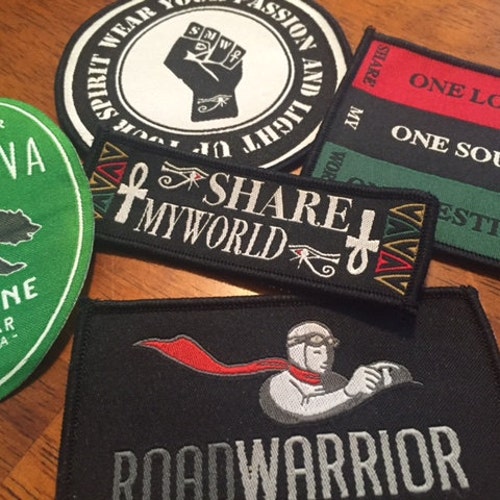 Custom IRON ON Patches - 50 - Your shops own artwork - Up to 10 Colors