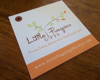 250 Custom Printed 3" Hang Tags  - Great High End Quality - Professionally Printed - Super Thick 14pt Cardstock