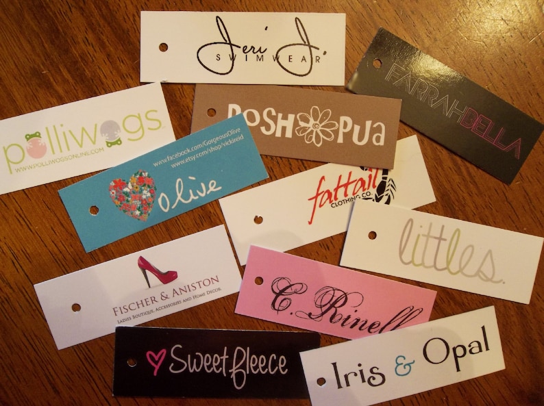 500 Custom Printed Thin Hang Tags Super Thick 15pt Cardstock Professionally Printed 1 x 2.75 inches Great High End Quality