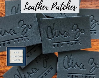 100 Leather Labels/Patches - Sew on - Iron On - Brown or Black - Made in USA