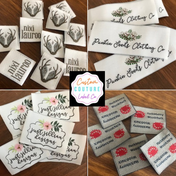 100   Custom Woven Labels - Fashion Brand Labels - Woven Clothing Labels - Your Own Artwork - Up to 8 Colors - Made in the Usa