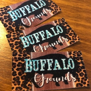 100 IRON ON Custom Printed Clothing Labels - Sewing Tags - Sublimated Labels - Unlimited Colors - No Fray - FREE Die Cutting
