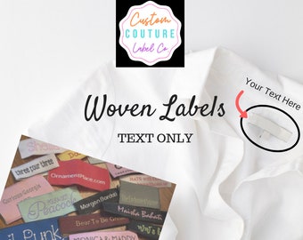 1200 IRON ON Woven Labels - Woven Clothing Labels - Sewing Tags - Text Only  - A Usa Company