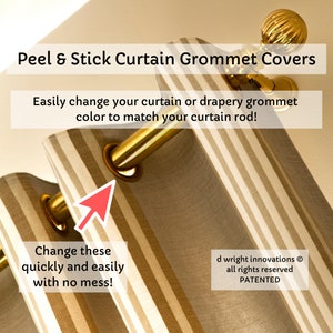 Peel & Stick Curtain/Drapery Grommet Covers - Easily Change the Color of Your Curtain Panel Grommets to Match Your Curtain Rod - Set of 16