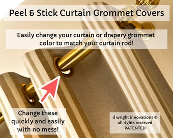 Peel & Stick Curtain/Drapery Grommet Covers - Easily Change the Color of Your Curtain Panel Grommets to Match Your Curtain Rod - Set of 16