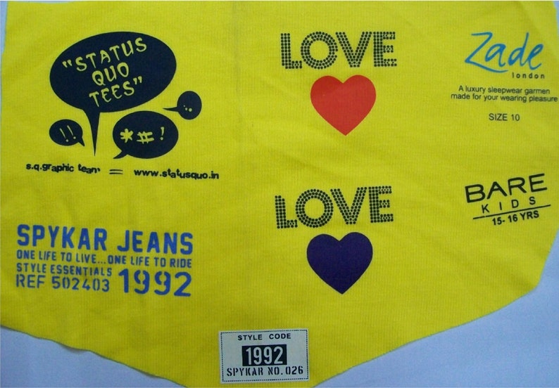 Use On Any Color Fabric 250 Iron On Clothing Labels TWO Color Imprint TAGLESS Iron On Heat Transfer Labels