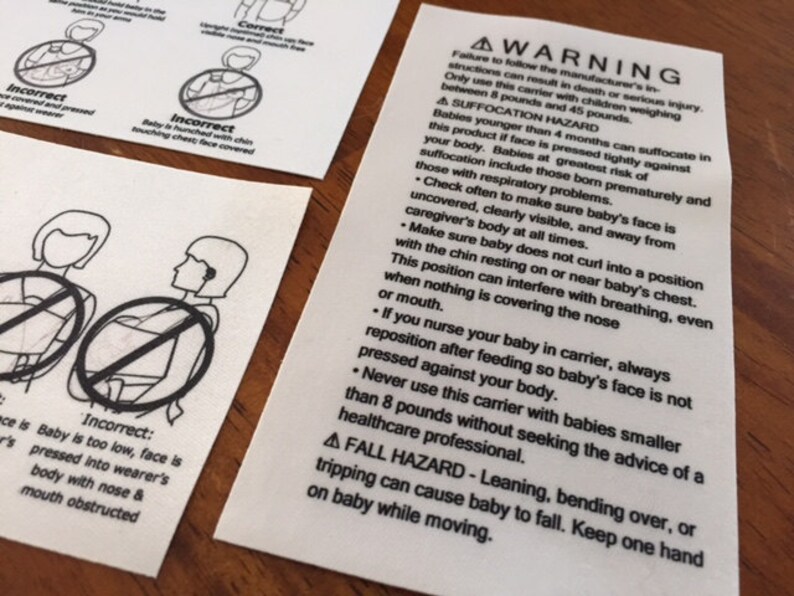 100 4 X 5 ASTM Sling Warning Labels Soft Infant | Etsy
