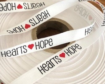 Custom Printed White or Natural COTTON Ribbon/Twill Tape by the yard - One or Two color imprint - 30 or 50 yards