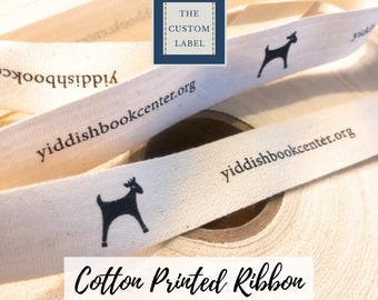 Custom Printed Cotton Ribbon - White or Natural Color - A Made in USA Company