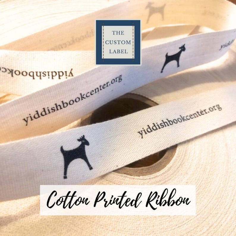 Goat Ribbons Custom Printed Cotton Ribbon - White or Natural Color - A Made in USA ...