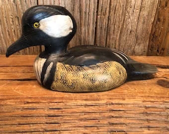 Hooded merganser decoy by Bill Veasey