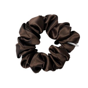 100% Pure Mulberry Silk Large Scrunchie Chocolate Brown