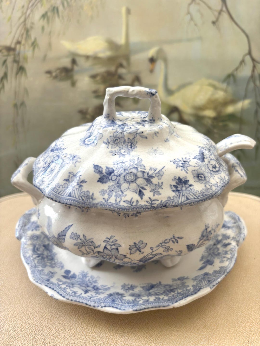An Antique Asiatic Pheasants Sauce Tureen With Ladle. - Etsy UK
