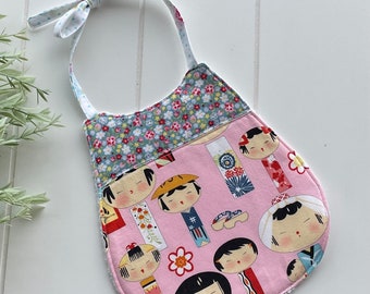 Baby Girl Floral Yui Kokeshi Bib Drool Bib