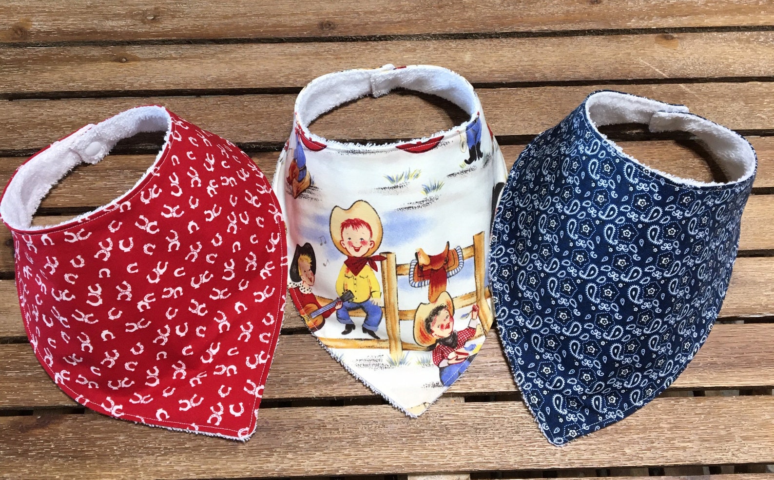 Baby Boy Cowboy Bandana Bib Set, Baby Boy Western Bib Set, Baby Boy