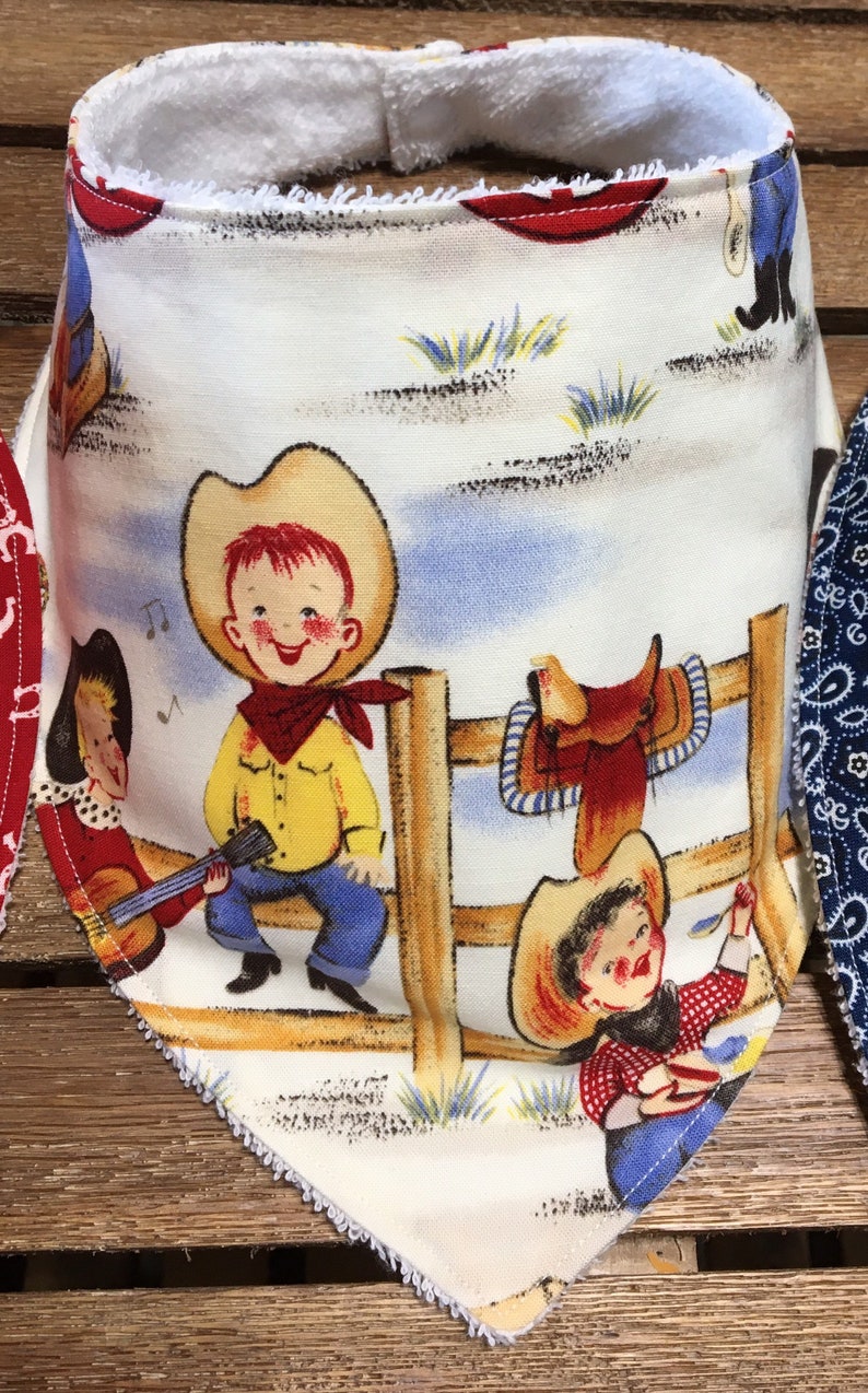 Baby Boy Cowboy Bandana Bib Set, Baby Boy Western Bib Set, Baby Boy