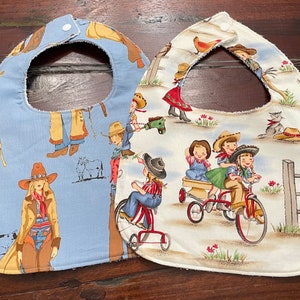 ON SALE Cowgirl Western Baby Girl Bib Set of 2 Cowgirl Baby Gift Free Shipping