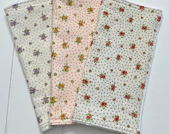 Set of 3 Unpaper Towels Floral Dishcloths Zero Waste Dishcloth