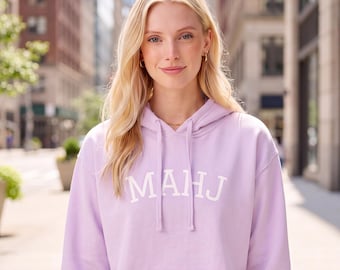 Mah Jongg Crop Hoodie | MAHJ Cropped Sweatshirt | Mahjong Gift for Her | Relaxed Fit Raw Hem