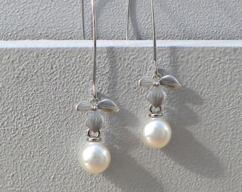 Orchid Pearl Drop Earrings