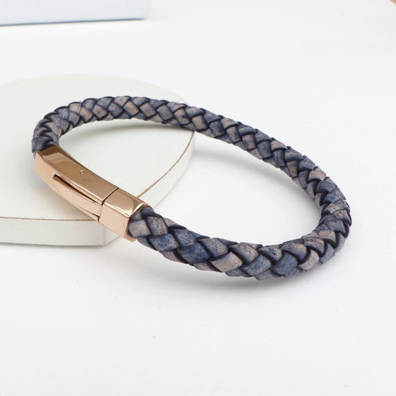 mens gold braided bracelet