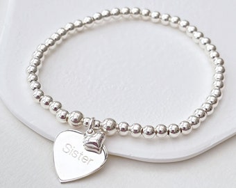 Sterling Silver Sister Bracelet - Gift for Her ∙ Family Bracelet ∙ Charm Bracelet ∙ EVY Designs