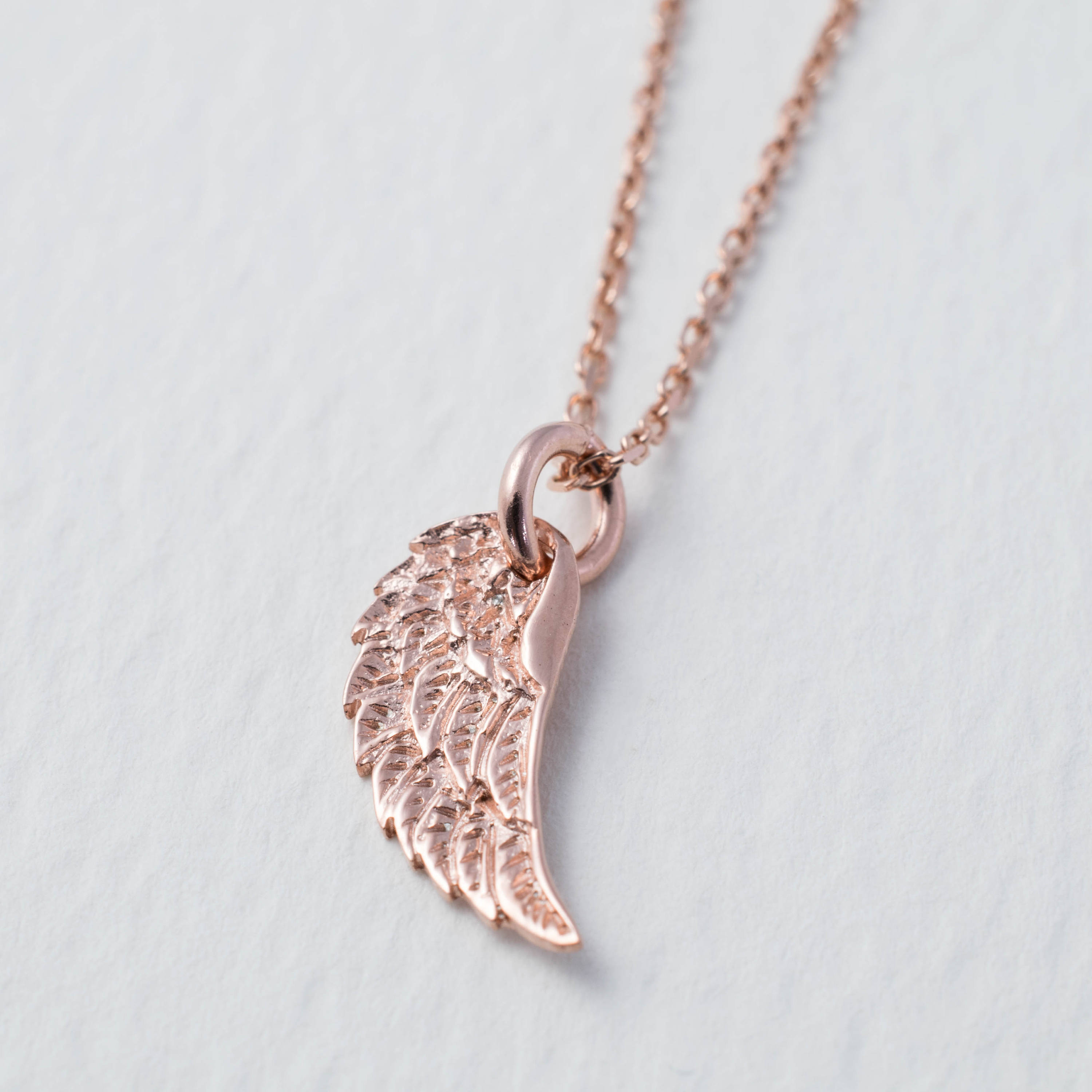 Rose Gold Angel Wing Necklace Dainty Angel Wing Necklace Gift for