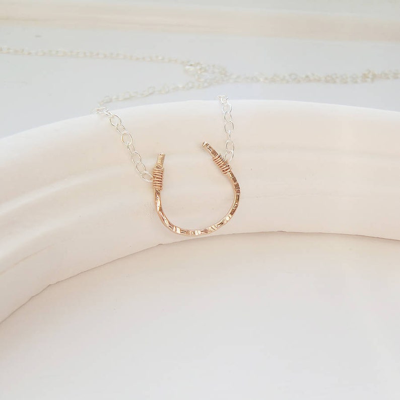 Sterling Silver Lucky Horseshoe Necklace Horseshoe, Minimalist Jewelry, Sterling Silver, Gold, Rose Gold, Gift For Her, Everyday Necklace image 4