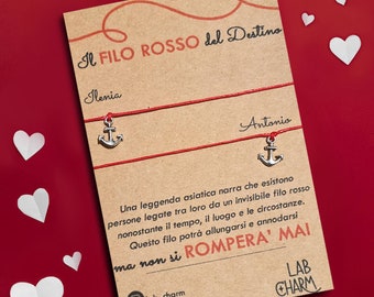 Cheerslife 2 Pezzi Bracciali Coppia Filo Rosso del Destino Braccialetto Bracciale Kabbalah Braccialetti Rossi Portafortuna Adatto per Coppia Amore