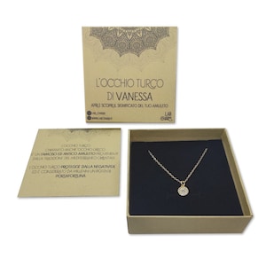 Collana zirconi L'Occhio Turco con confezione regalo inclusa e cartolina Significato