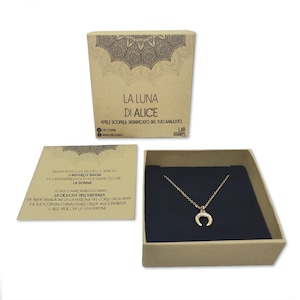 Collana zirconi La Luna con confezione regalo inclusa e cartolina Significato