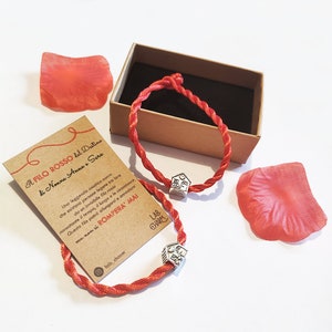 Coppia Bracciali Filo Rosso del Destino CASA DOLCE CASA + cartolina con i nomi
