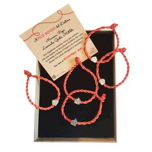 Bracciali Filo Rosso del Destino CASA DOLCE CASA per 3/4/5/6 persone + cartoline per tutti