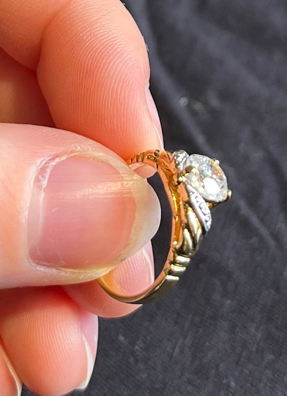 vintage Lindenwold engagement wedding ring - 14 kt
