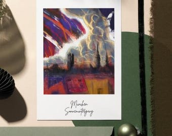 München Sonnenuntergang - A5 print 250g/m2