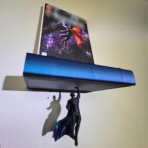 Handcrafted Superhero Shelf: Unique Comic Book & Game Room Decor