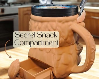 Highland Cow Eisbecher-Halter - Niedlicher Wärmeisolierer Für Pint-Behälter Mit Snack-Schublade