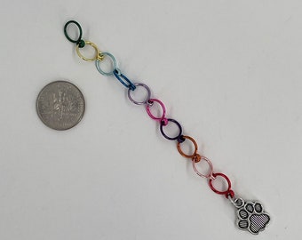 Chain Style 10 Row Counter - Paw Print Charm - US 9 - Item No. 1276