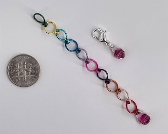 Chain Style 110 Row Counter - Fuchsia Preciosa Crystals - Size Small - Item No. 1357