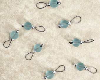 Seafoam Beach Style Glass Stitch Markers - US 5 - Item No. 1449