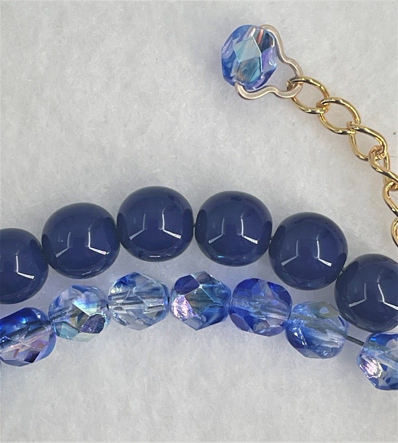 Bracelet boulier pour tricoter et compter les rangs Bleu cobalt cloisonné Article n 1365 image 3