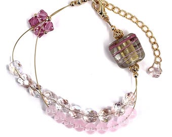 Pink Delight Knitting and Crochet Row Counter Abacus Bracelet - Item 1303