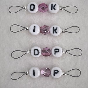Bubblegum Pink Stitch Markers for Knitting - Increase, Decrease, Knit, and Purl Set of Four - US 5 - Item No. 1382