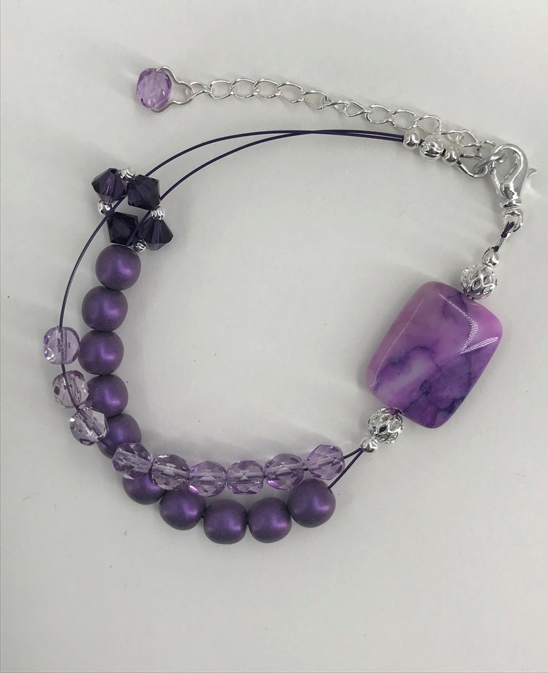 Positively Purple II Abacus Row Counter Bracelet With or Without Extender Item No. 1261 image 1